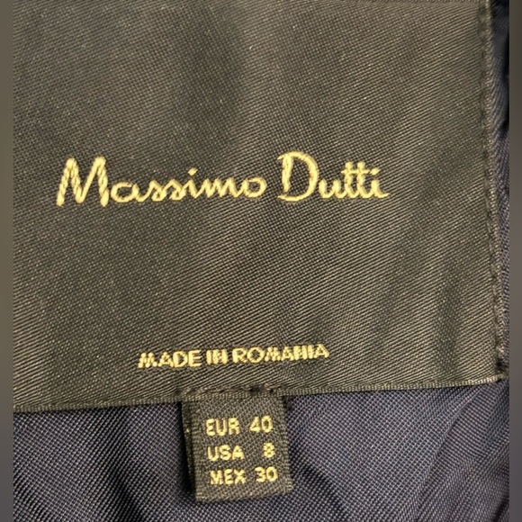 Massimo Dutti Womens Navy Wool Blend Sz 8 Coat 6403 Pockets Hidden Closure - Picture 6 of 11